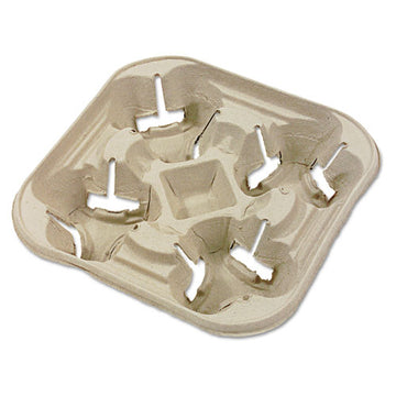 Chinet® Strongholder Molded Fiber Cup Tray, 8 Oz To 22 Oz, Four Cups, White, 300-carton freeshipping - TVN Wholesale